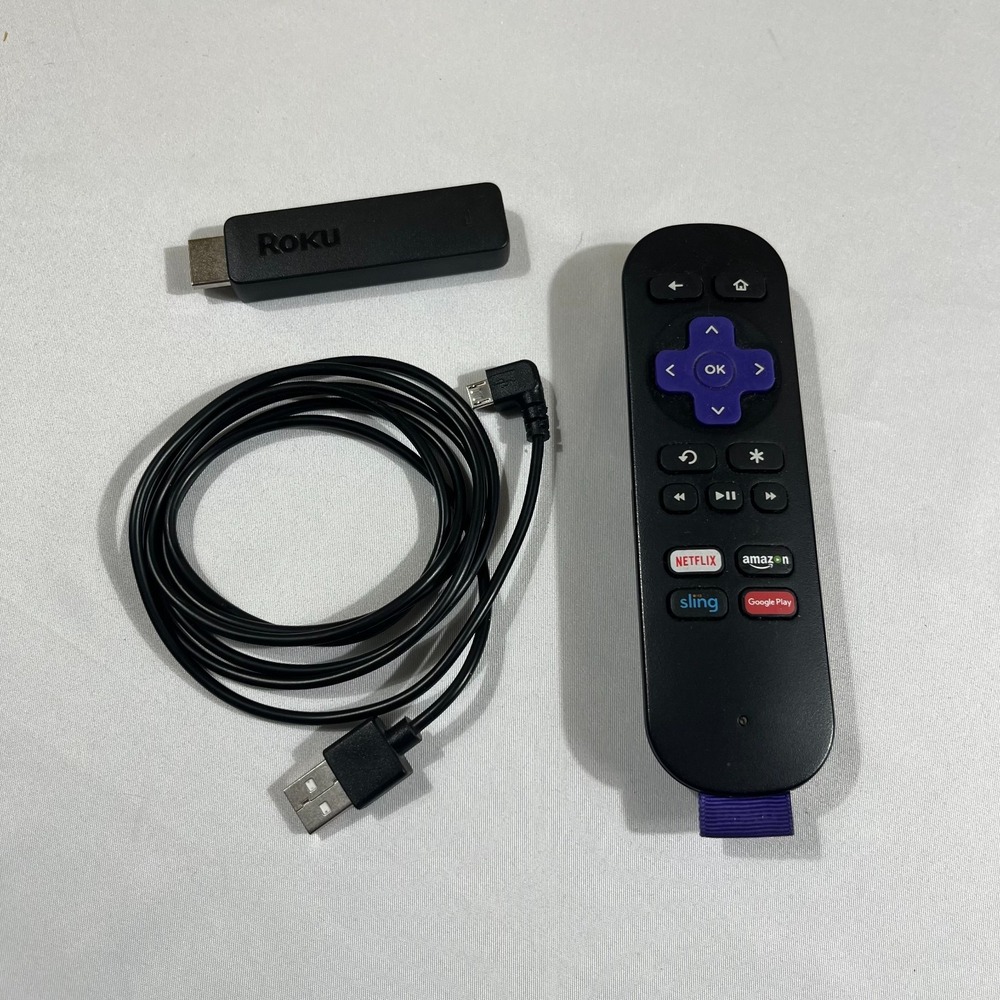Roku Streaming Stick 3600X Bundle with RC80 Remote & USB Power Cable 1080p HD